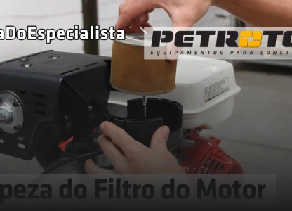 Limpeza do filtro do motor da Alisadora de Piso Petrotec